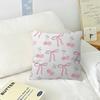 Art Pink Bow Cherry Lovely Kawaii  Cushion Cover  Polyester Sofa Cushions Decorative Throw Pillows Home Decoration Pillowcover