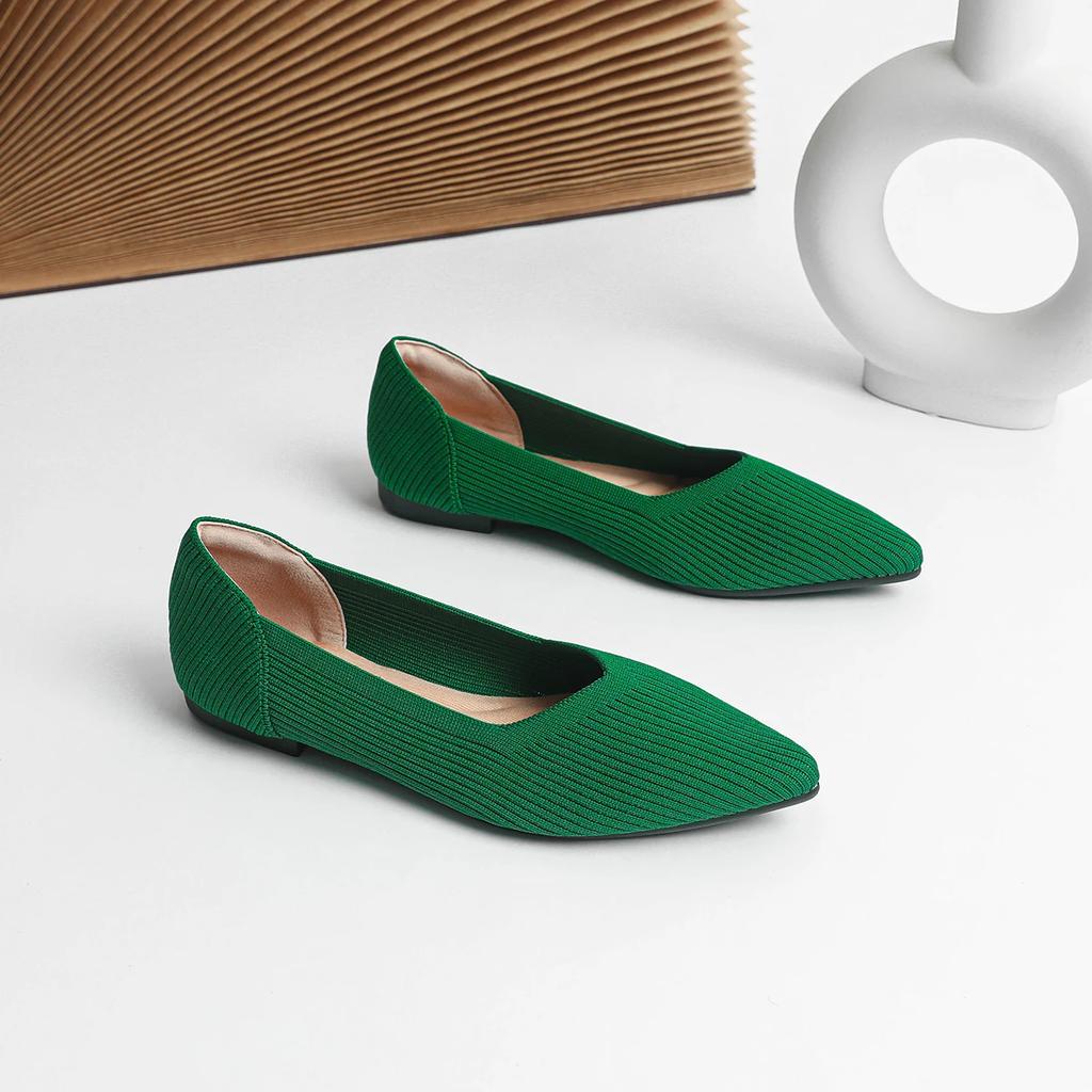 Shoes Woman Flat with Pointed Soft Knitted Sole Breathable and Comfortable Women's Flats Shoes Spring and Autumn 2025 New Model