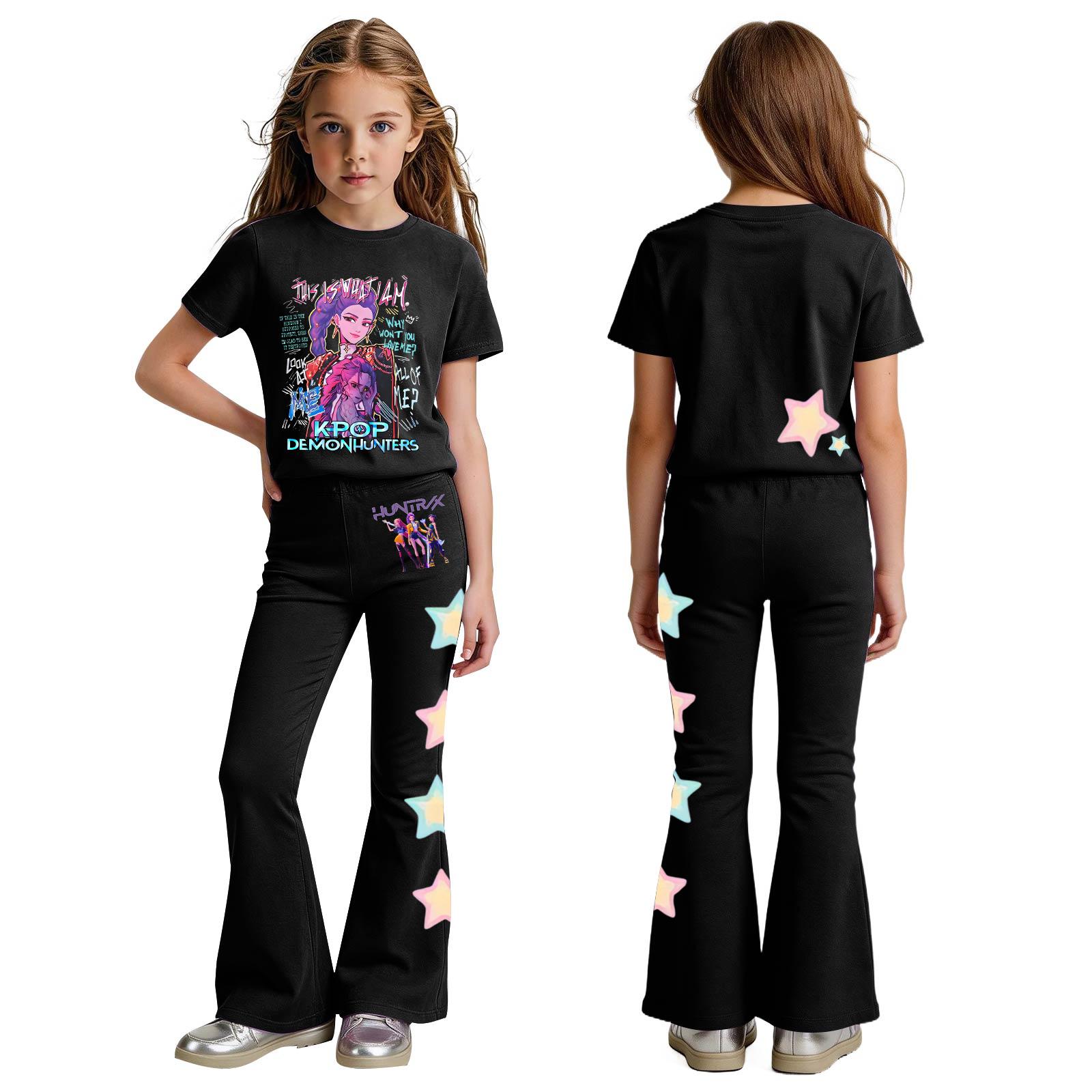 

Комплект одежды для новорожденных девочек и мальчиков, свободная футболка с принтом и штаны 160 чёрный