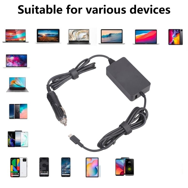 High Power 100W Car Chargers USB C Quick Charging For Laptops Smartphones Travel Friendly Design