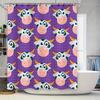 Lebendiger Kuhmuster-Duschvorhang für Badezimmerdekoration Lila Stoff mit Cartoon-Tierdesign für Kinderbäder
