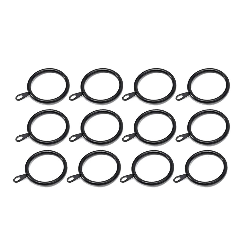 12/24 Pcs Metal Curtain Rings Hanging Hooks For Curtains Rods Pole-Voile Heavy Duty Rings Fit Up To 25 TO 37 Mm Curtain Rods