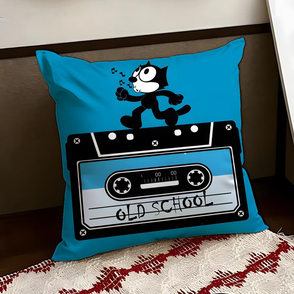 Cartoon FFelix the Cat Cushion Cover Reversible Soft Durable Pillow Cover Home Car MultiScene Use for Daily Comfort
