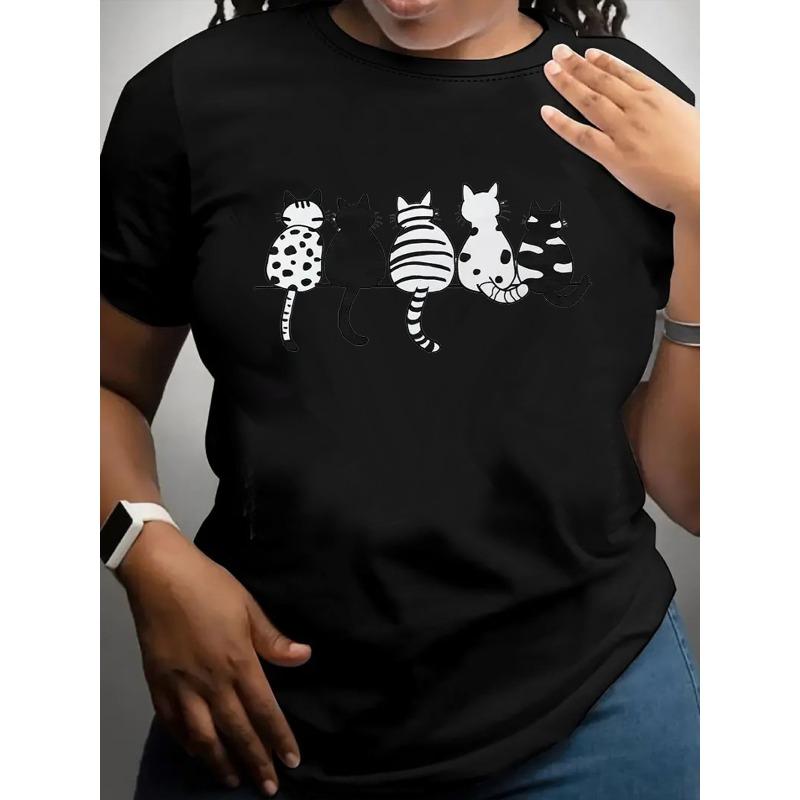 European sizes Women Casual Short Sleeve Tee   Comfortable Crew Neck, Soft Adorable Tees Tops