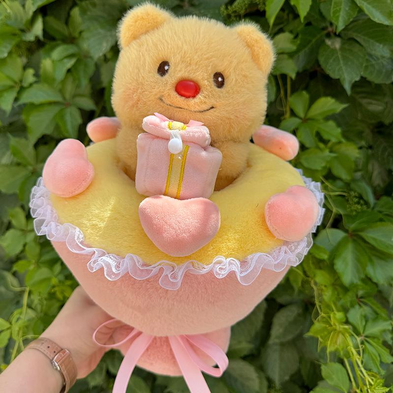 Butter Bear Doll Bouquet Graduation Season Birthday Gift for Girlfriend and Girlfriend