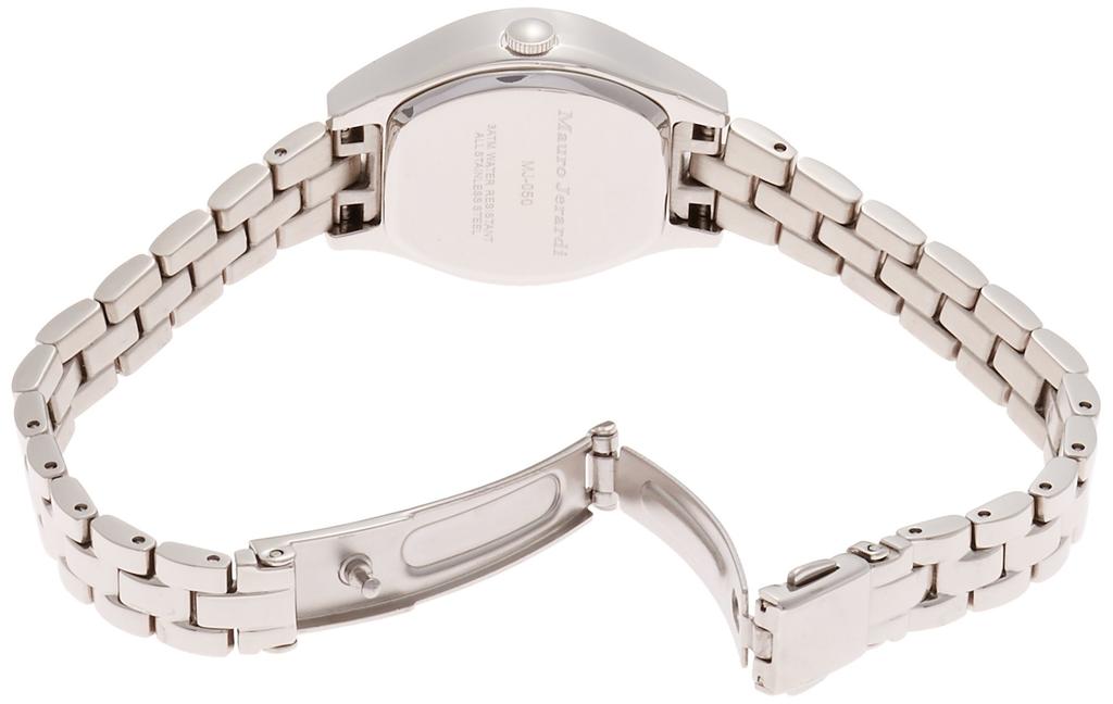 Mauro Geraldi MJ050-2 Solar Watch with Cut Glass and Rhinestones, Silver