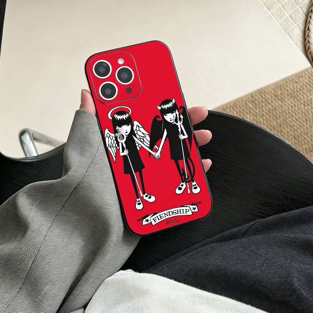 Emily the Strange Phone Case For iPhone 17, 16,15,14,13,12,11 Plus,Pro Max, Others Soft Black Cover