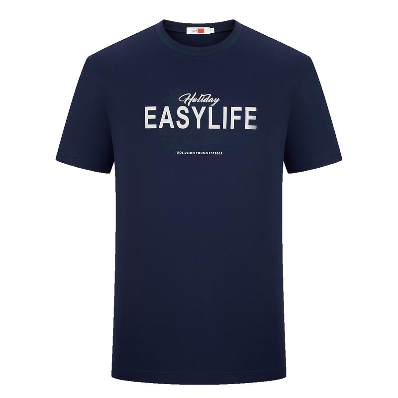 Goldlion Men s Summer Stretch Casual Printed T-shirt with Silk Blend XL