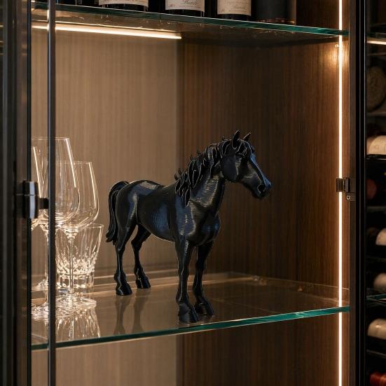 Pferdestatue, 3D-gedruckte realistische Pferdeskulptur, Sammler-Tierskulptur, Feng Shui Ornamente für Heim- und Büro-Schreibtischdekoration