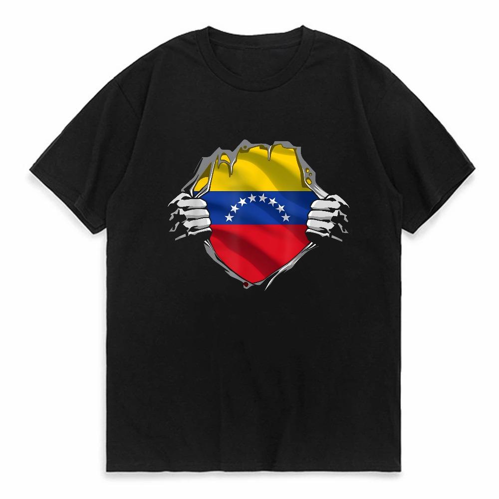 Roud Venezuelan Venezuela Flag Print Graphic T Shirt Unisexs Streetwear Crew Neck TShirt Summer Unisex Casual Cotton Loose Cool Tee