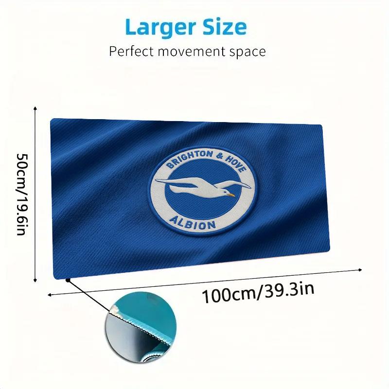 Brighton & Hove Albion Large Size Mouse Pad Large Gaming Table Cushion Non-slip Laptop Tablet Big Mousepad XXL Mat Mini PC Playmat With Lock Edge