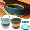Durable Silicone Folding Bucket Multi-Purpose 5/10/17L Car Wash Bucket Lightweight Waterproof Fishing Bucket Outdoor Camping