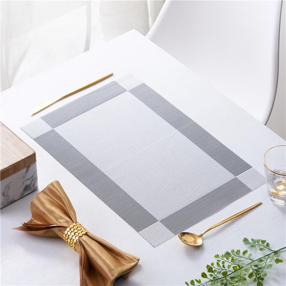 6pcs Heat-resistant Dining Table Mat Waterproof Bowl Pad Washable Party Placemat  Banquet