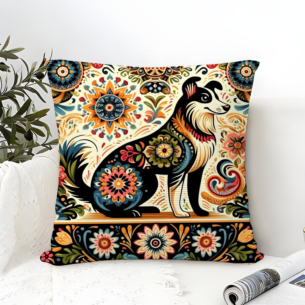 Colorful Plant And Classic Animal Print Pillow Case Cotton Linen Fabric Square Zipper Pillowcase Home Decorative Living Room