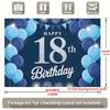 1pc Birthday 18th Gift Box Photo Booth Hanging Banner Blue Polyester
