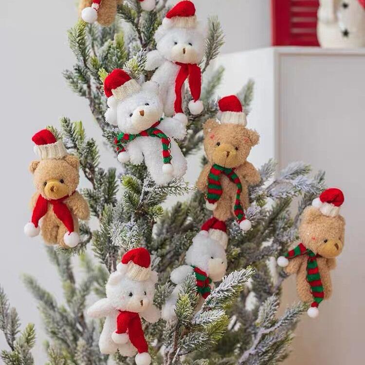Christmas Floral Teddy Bear Scarf Pendant - Cute DIY Apparel Gift