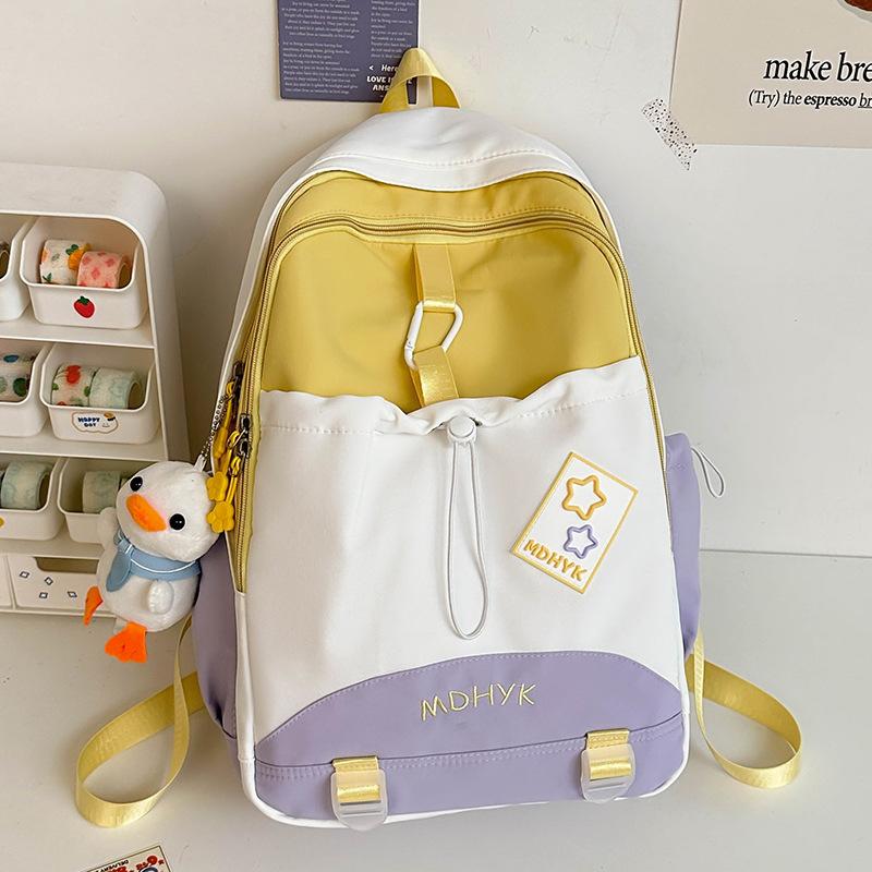 School bag children, elementary school students, girls, junior high school students, cute high school, high value, contrasting color backpack