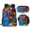 Hip Hop Popular Funny Geometry Dash 3D Print 3pcs/Set pupil School Bags Laptop Daypack Backpack Crossbody Lunch bag Pencil Case