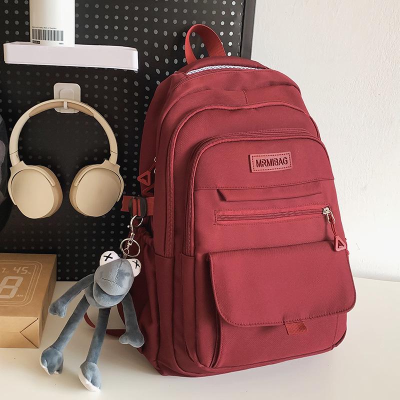 School Bag Elementary School Girl College Student Burgundy Backpack Male Junior High School Student High School Student Backpack