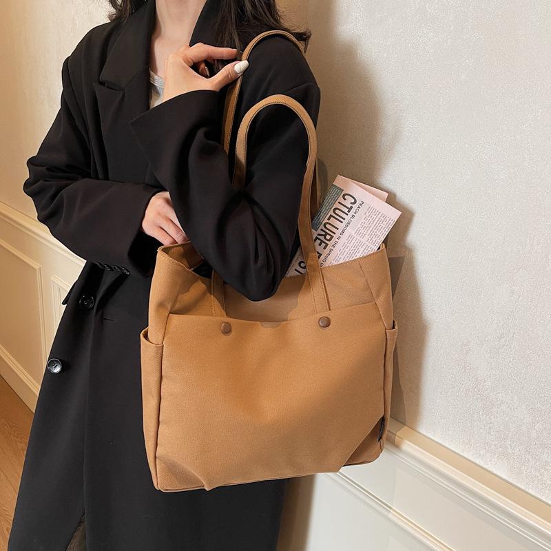 Large-capacity Canvas Bag for Women At Work 2025 New Versatile Simple Schoolbag Fashionable Portable Tote Bag