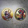 Christmas Coins, Commemorative Medals, European and American, Santa Claus, Sled, Deer, Colorful, Commemorative Gold Coins, Decision Game Coins