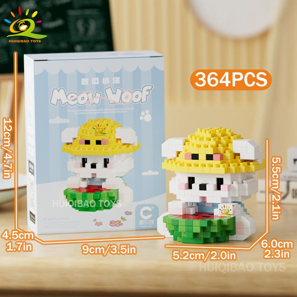 MINI Working Cat Pet Dog Micro Model Building Block Set Kids City Cartoon Animal Diamond Bricks Educational Toys Adult