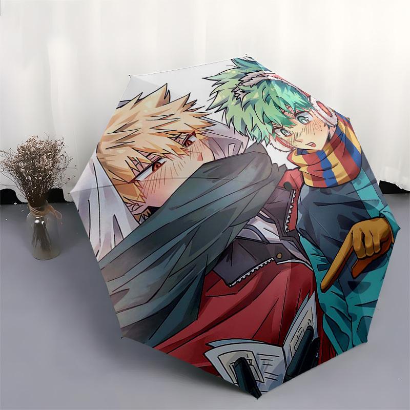 1pc My Hero Academia Boku no Hero Academia Izuku Midoriya Katsuki Bakugo Outdoor Umbrella Automatic Opening Folding Design 8 Bone Iron Frame Festival