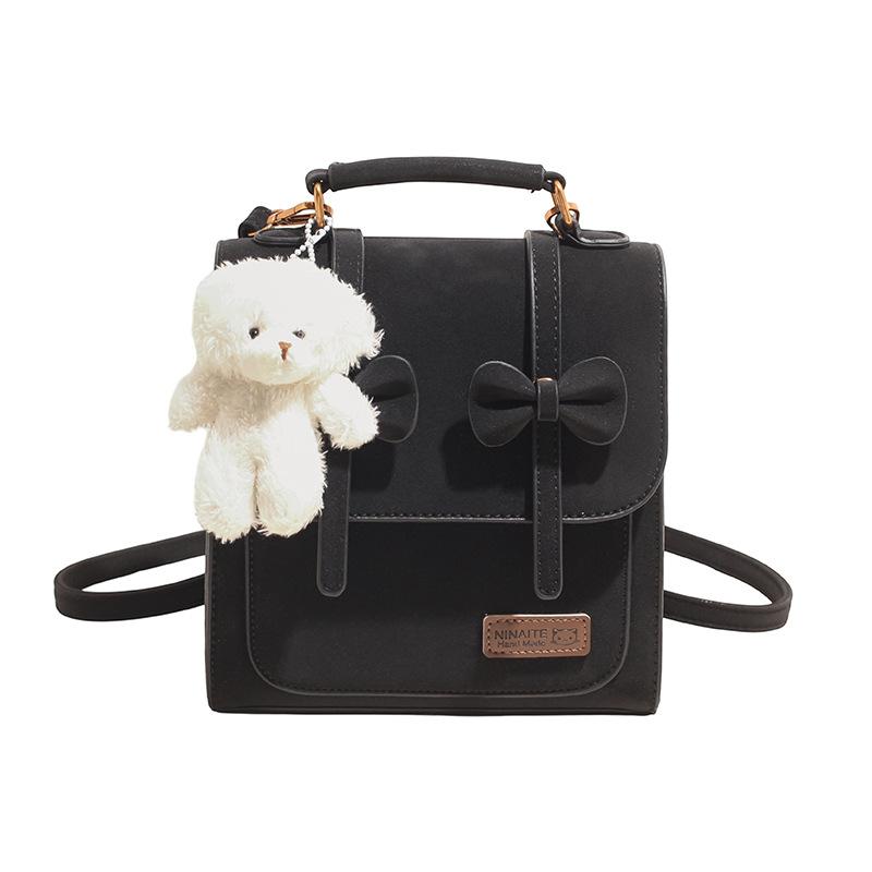 

Vintage college style backpack bag women s 2025 autumn and winter new bow handbag versatile backpack student schoolbag