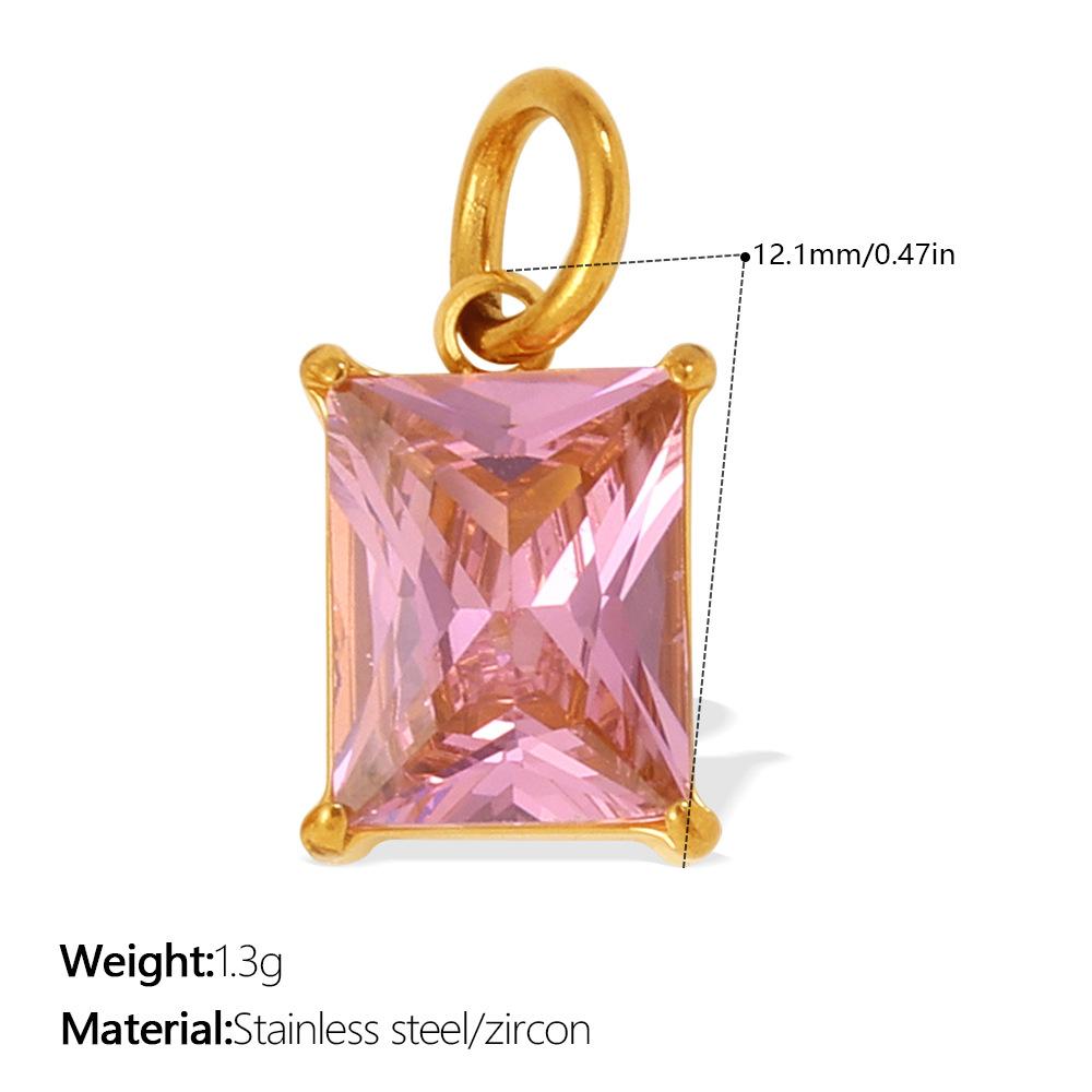 Yori 2Pcs Stainless Steel Gold PVD Plated Cubic Zirconia Pendant for DIY Necklace Bracelet Earring Jewelry Making Accessories