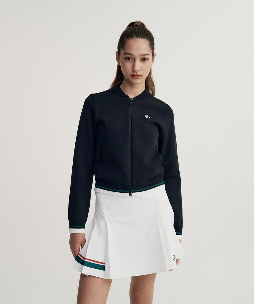 Sergio Tacchini W Flag Better Knit Zip-Up Cardigan (Black)