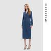 ELLASSAY Women's Versatile Lapel Denim Dress