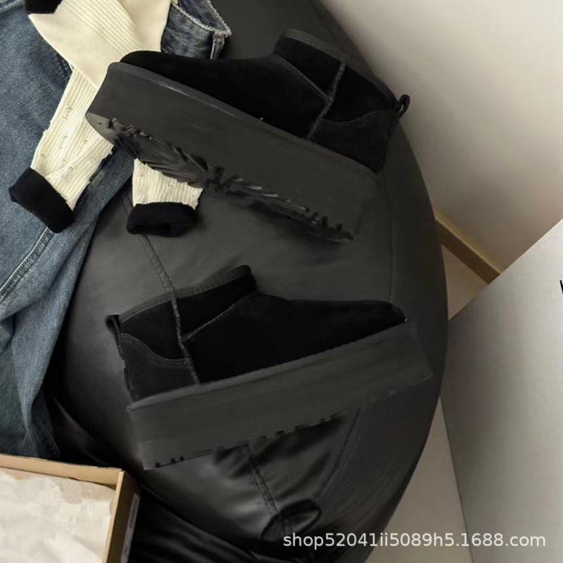 Fur integrated short tube i mini snow boots piled thickened thermal cotton boots