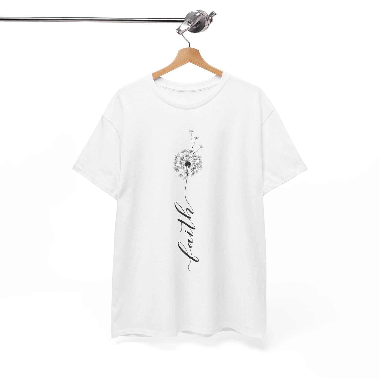 

Dandelion Faith T-Shirt | Christian Inspiration Tee | Jesus Message Shirt S