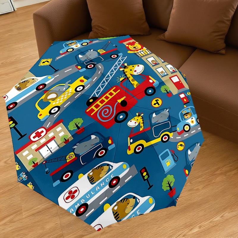 1PC Cars Animals Umbrella-8-Rib Reinforced Portable Folding Travel Suitable for All Seasons Outdoor Daily Use-Z0491