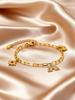Dainty Sun Rainbow Butterfly Charm Bracelets for Women, 18K Gold Plated Stainless Steel Adjustable Bracelet, Trendy Jewelry