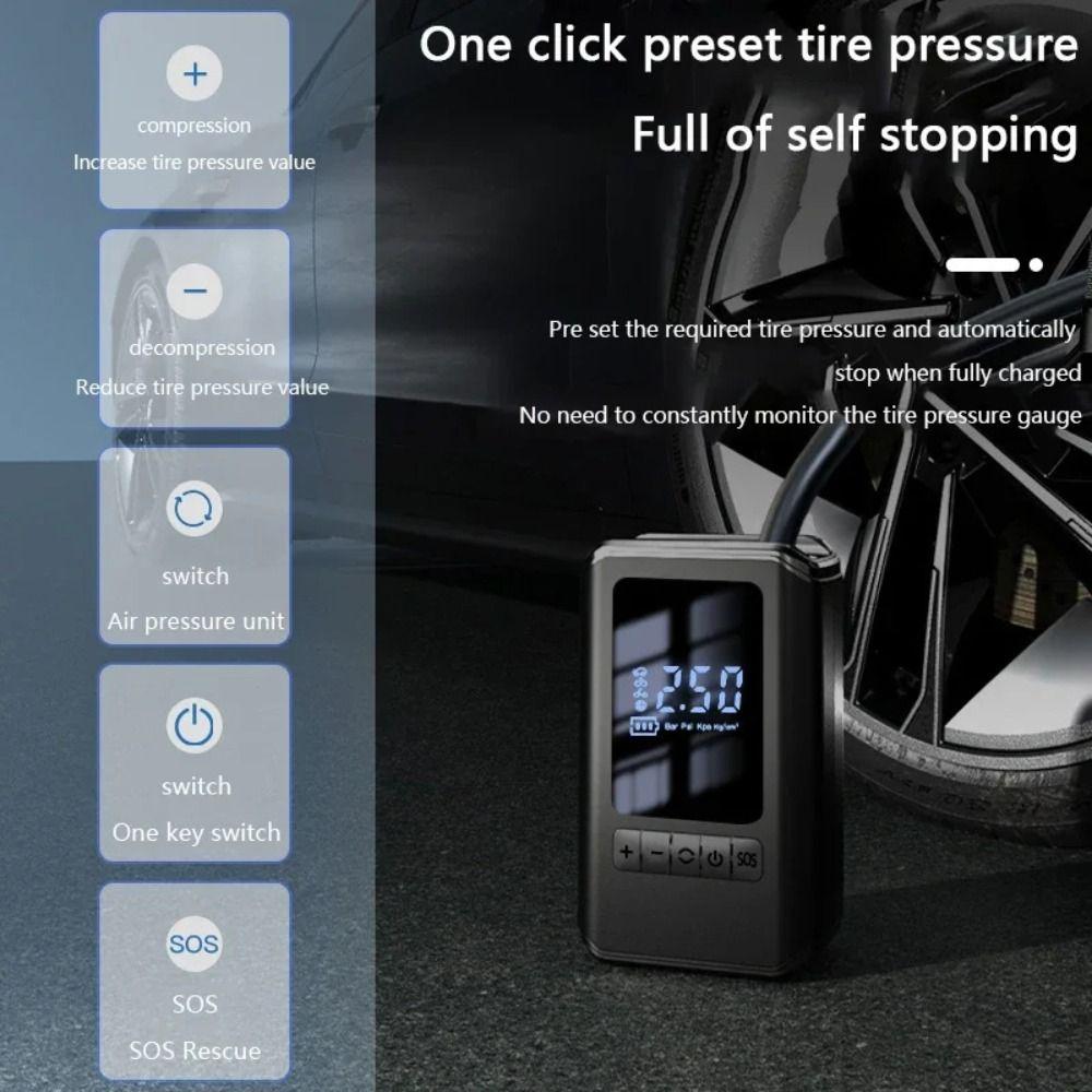 USB Rechargeable Electric Air Pump Wireless Motorcycle Air Inflator Portable Car Air Pump