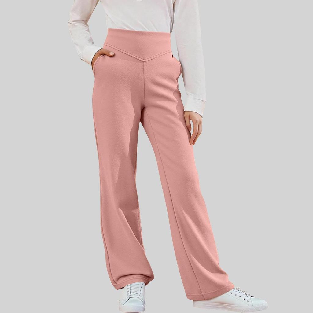 Children's Bell-Bottom Pants With Elastic Waistband And Pockets In Color