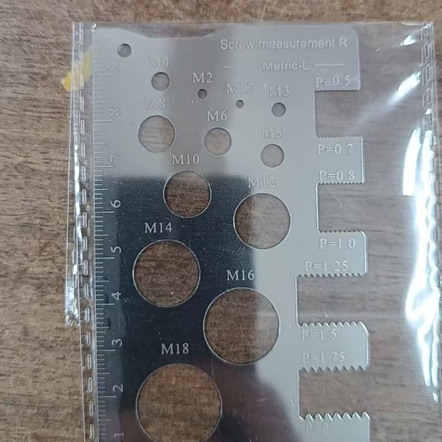 M3-M18 Thread Checker Screw Measurement Ruler Stainless Steel Caliper Metric for Measuring Screw Pitch Bit Bolt Nut Screw