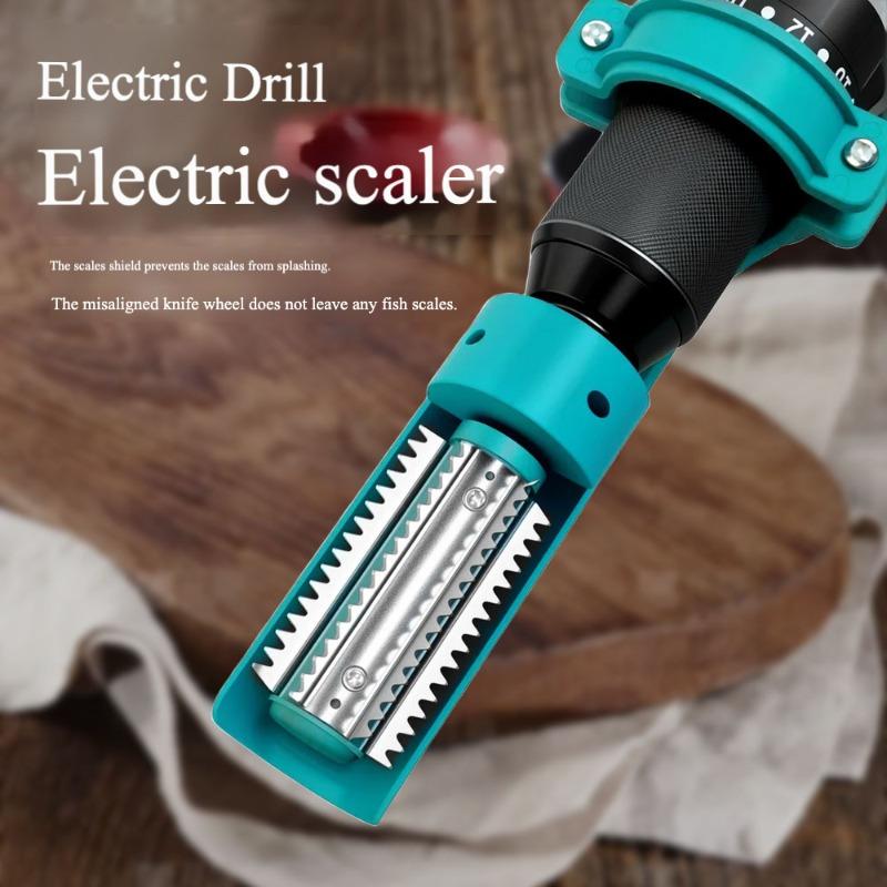 Fishing Scale Scraper Tool with Electric Drill , Easy Fish Scale Removal, Durable Plastic Kitchen Gadget for Fresh Fish Cleaning