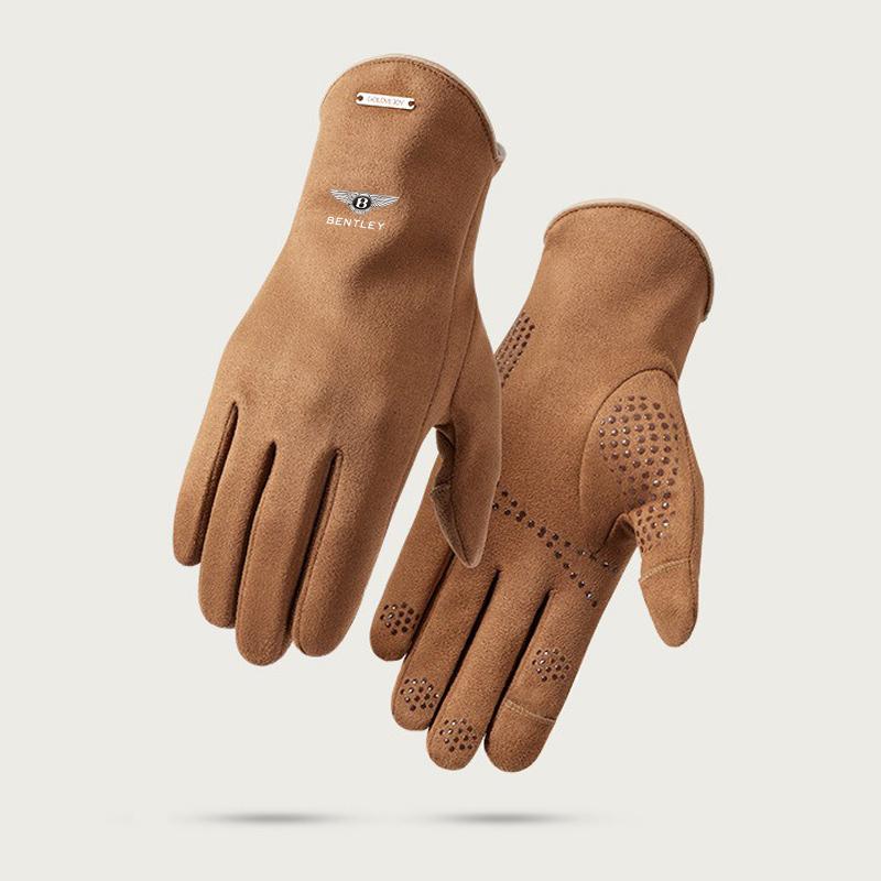 

Autumn Winter Motorcycle Gloves Sports Running Warm Touch Screen Nonslip Gloves Motorcycle Gloves Men Black For Bentley LOGO One size