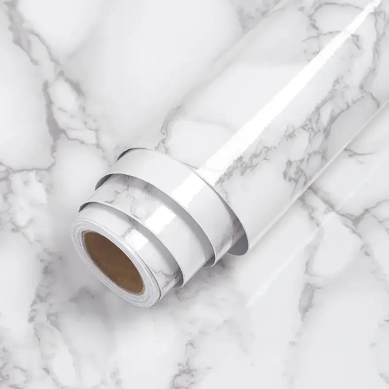 Marble-Look Peel & Stick Wallpaper - Durable, Waterproof, & Easy to Remove - Perfect for DIY Room and Furniture Makeovers in Liv