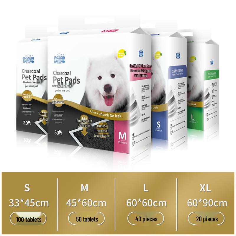 Bamboo Charcoal Dog Urine Pads - 100 Absorbent, Thickened Diapers for Pets