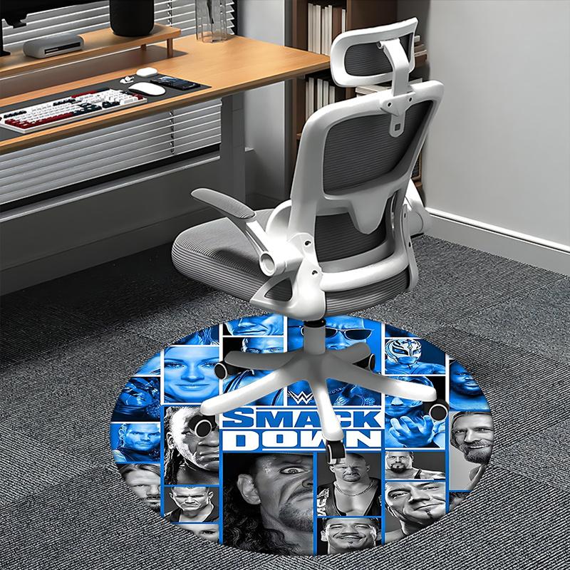 

WWE SmackDown,Wrestling Poster Chair mat Round Rug-Office carpet, Machine Washable, Non-slip, Suitable for Living Rooms, Bedrooms, Entryways 80cm by 80cm
