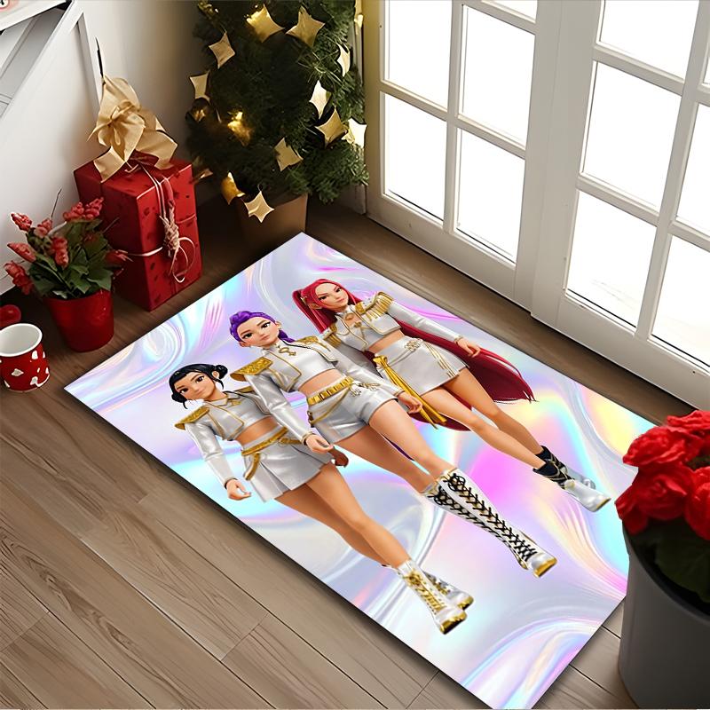 Kpop Dämonenjäger Teppich Ideal für Lesezimmer, Mehrzweck-Bürostuhl Sofa Teppich, Rutschfester Bedruckter Heimteppich