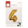 Ballon Chiffre 4, 40cm, 1pce. , or