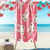 Cute Bunny Faces with Hearts & Flowers Patterned Beach Towel Quick Dry Perfect for Travel Outdoor Sports Jogging the Beach and Swimming