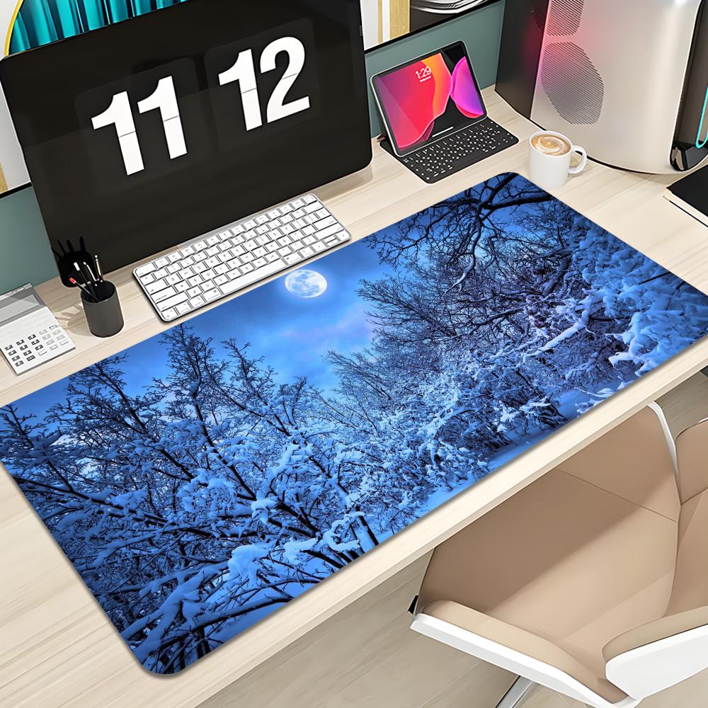 Forest Snow Scene Mouse Pad Keyboard Mousepad large X mm Desk Mat PC Gamer Office Carpet Home Table pad