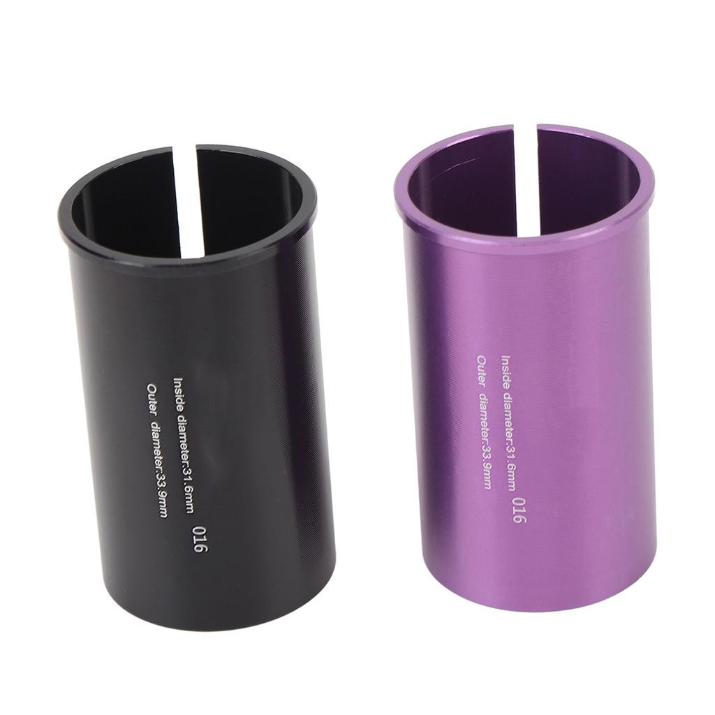 2PCS Seatpost Reducer Shim Aluminum Alloy Tube Adapter Variable Diameter Sleeve for Mountain and Road Cycling 31.6-33.9mm