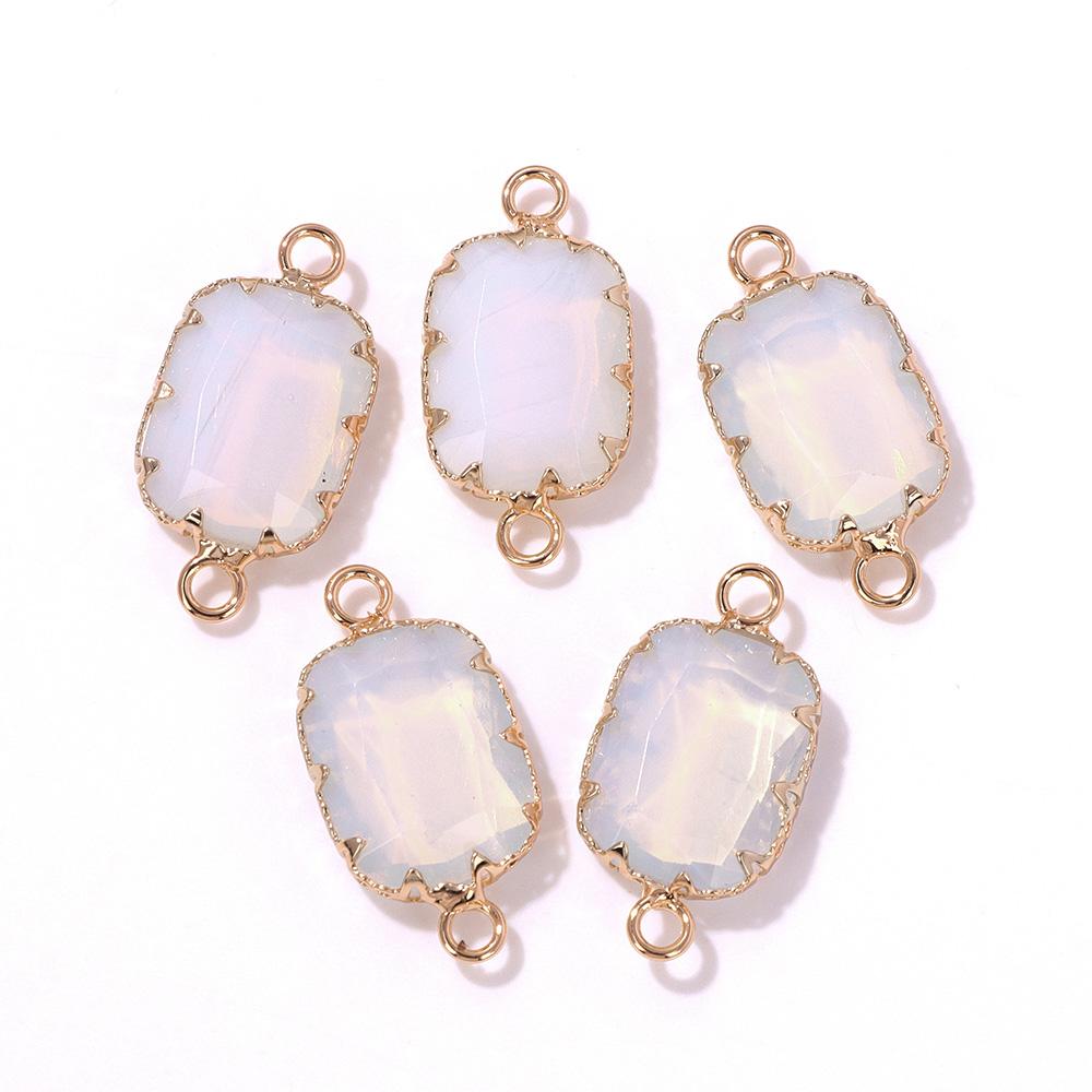 2pcs Natural Stone Pendant Quartz Lapis Chalcedony Amethysts Tiger Eye Stone Connector Charm For Making Necklace Bracelet