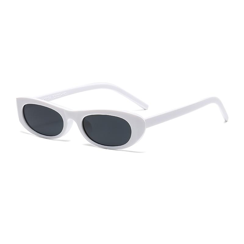 

Cycling 2024 Retro Oval Frame Sunglasses Personalized Small Frame Jelly Color Trend Glasses Street Shooting Sun Glasses Female белый